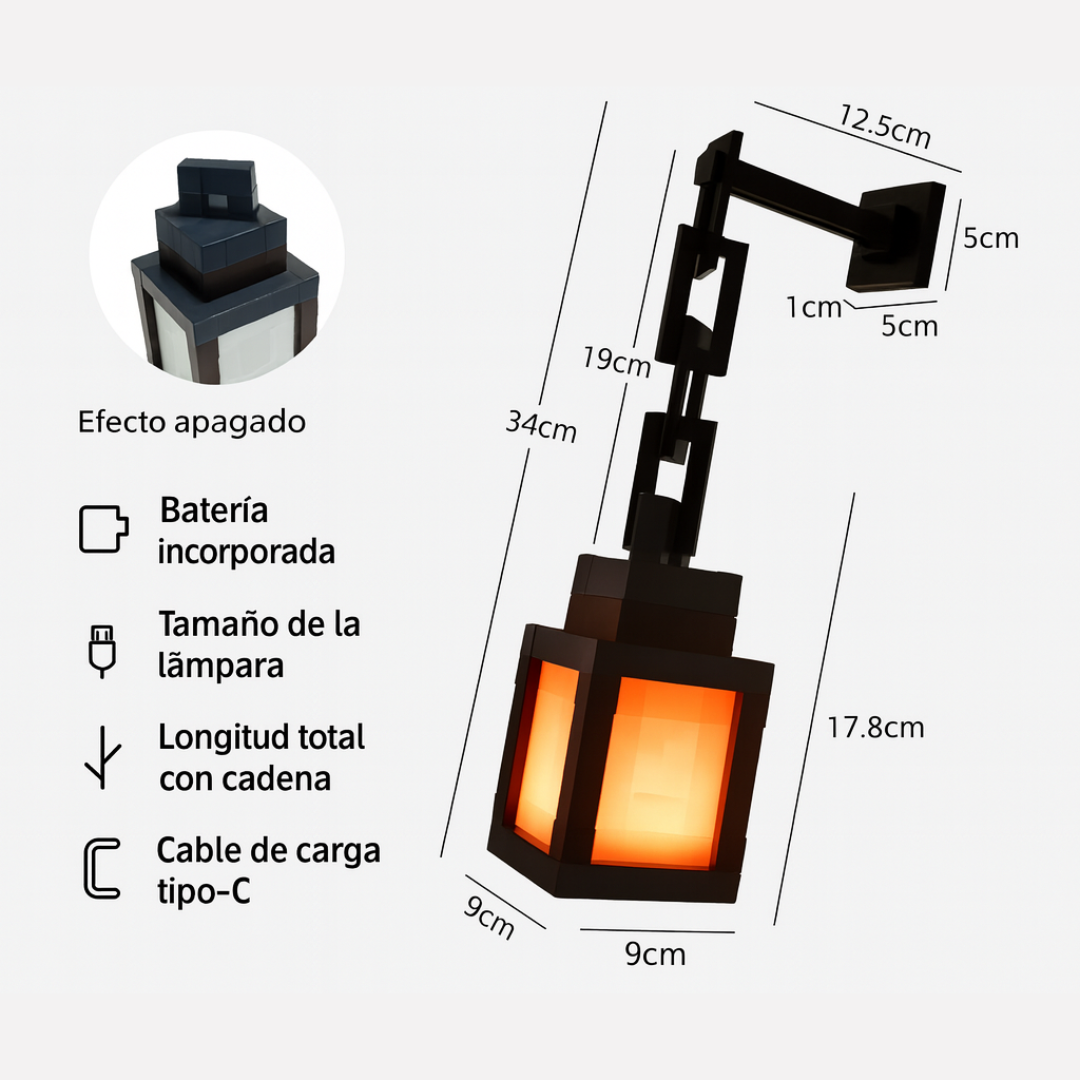 Lámpara retro pixel – 16 colores