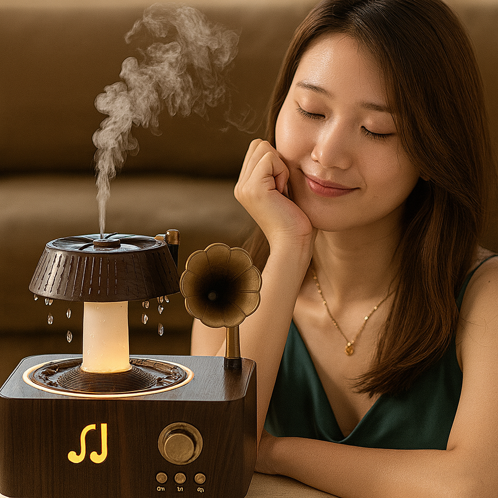 Humidificador Retro de Lluvia con Aromaterapia